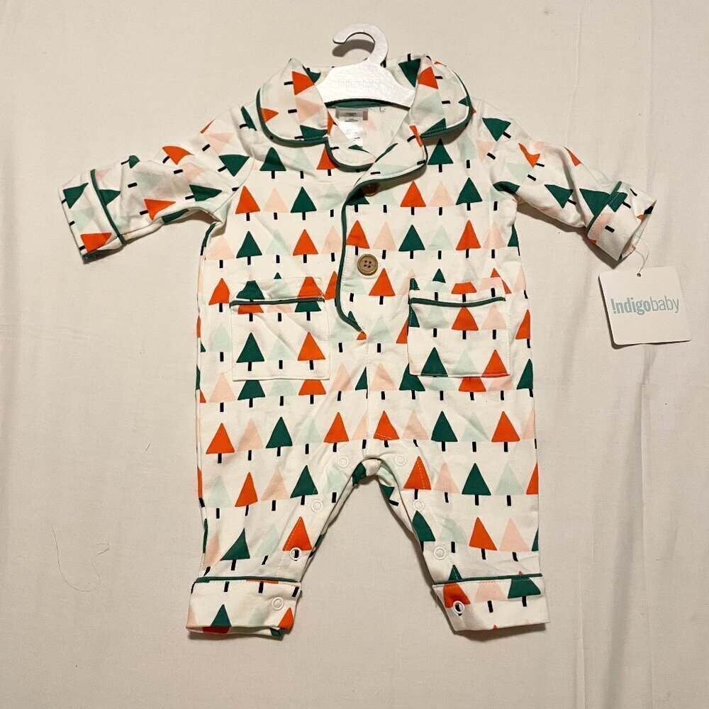 Indigo Baby Holiday Onesie 0-3 Months Christmas Tree Bodysuit